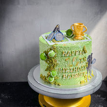 Load image into Gallery viewer, Elegant bespoke cake by Kaki Desserts, featuring intricate floral designs and vibrant colors on a white background.