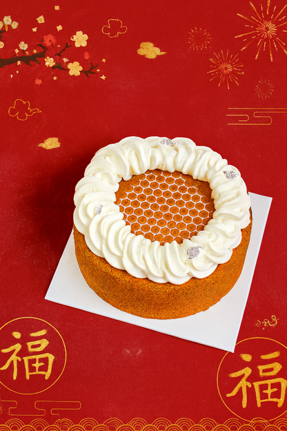 Refined sugar-free honeybee dessert by Kaki Desserts, featuring a sweet honeybee-shaped treat on a plate.