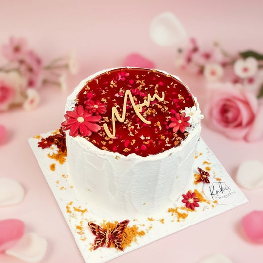 Sliced sugar-free honey cake with sour plum flavor from Kaki Desserts, showcasing its moist texture and natural ingredients.