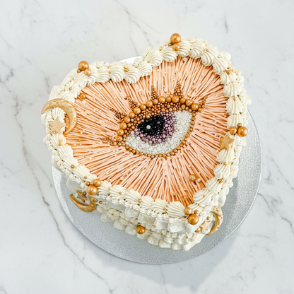 Evil Eye Heart Cake – Marble