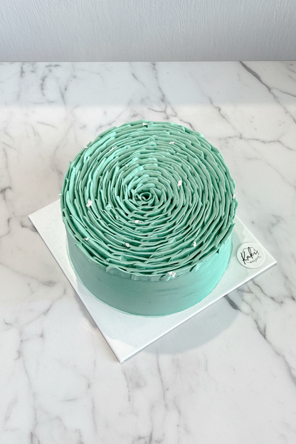 Teal Rose Swirl Cake v1 – Marble